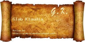 Glab Klaudia névjegykártya